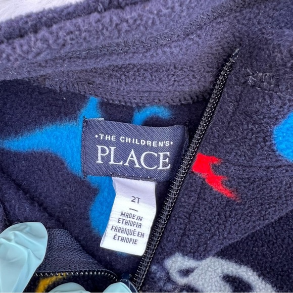 Toddler Boys Dino Glacier Fleece Half Zip Pullover - Tidal 2T - Picture 14 of 15